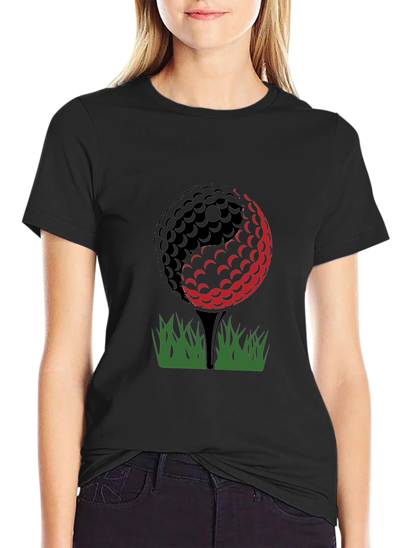 Camiseta Negra Diseño Golf