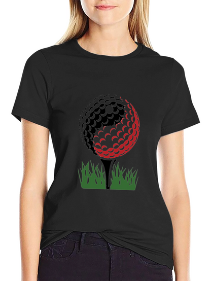 Camiseta Negra Diseño Golf