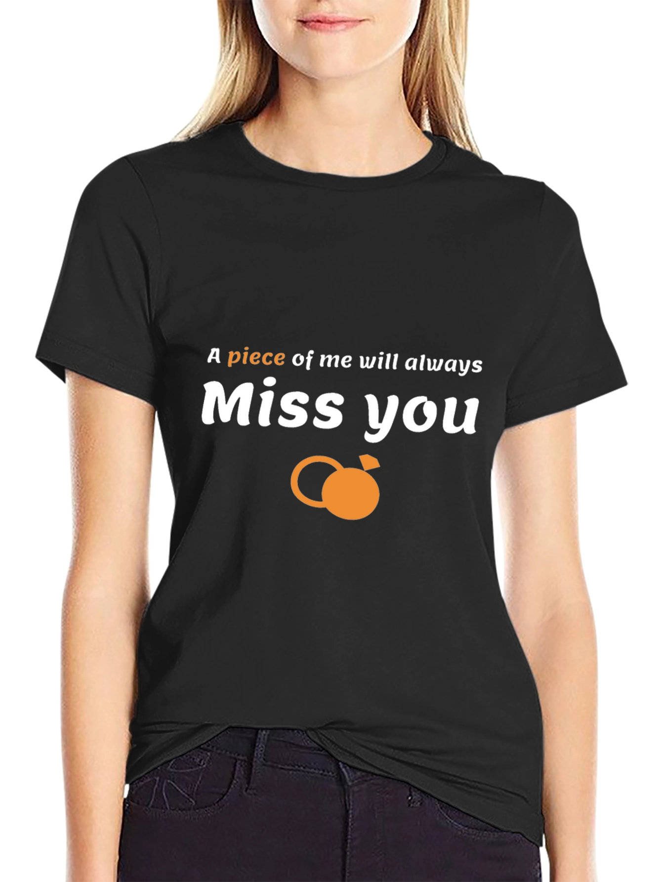 Camiseta Negra Miss You con Diseño Único