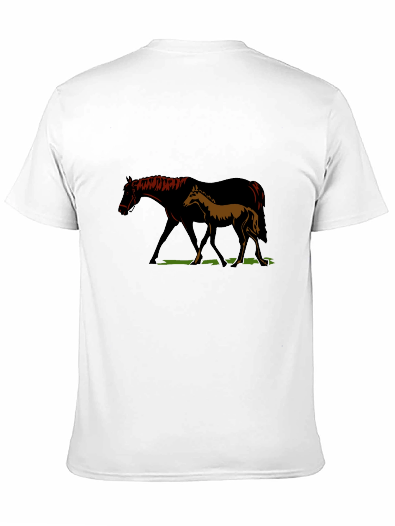 Camiseta Negra con Diseño de Yegua y Potro