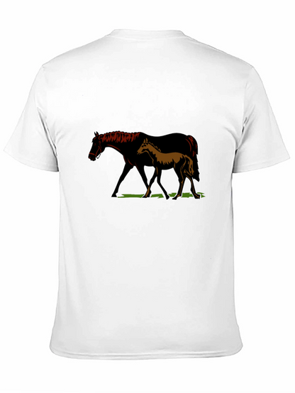 Camiseta Negra con Diseño de Yegua y Potro