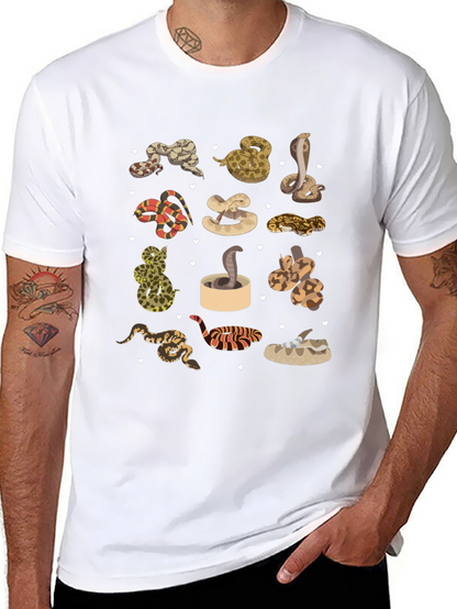 Camiseta Negra con Diseño de Serpientes Adorables