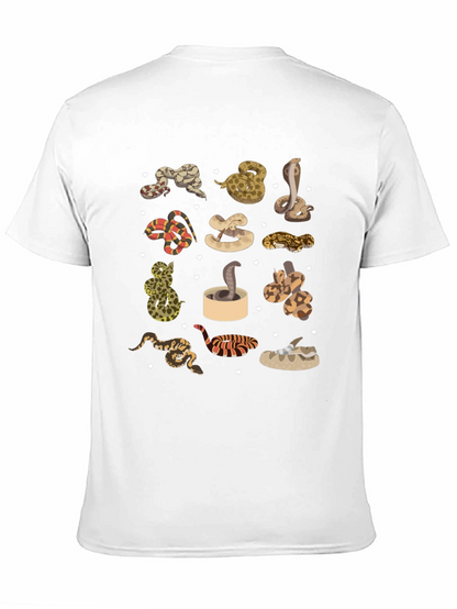 Camiseta Negra con Diseño de Serpientes Adorables