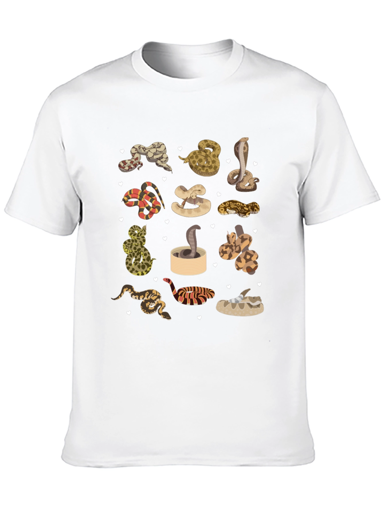 Camiseta Negra con Diseño de Serpientes Adorables