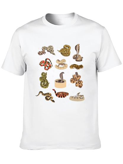 Camiseta Negra con Diseño de Serpientes Adorables