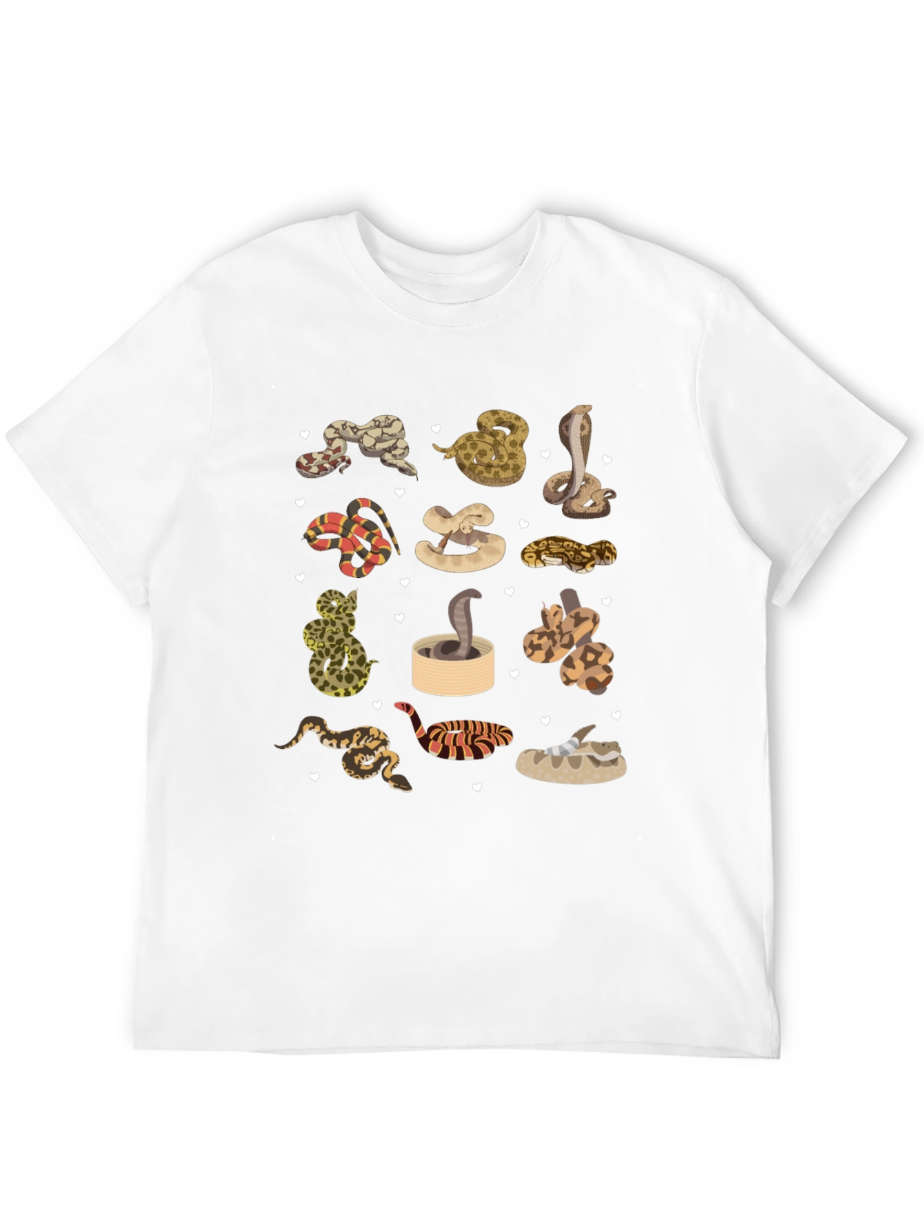 Camiseta Negra con Diseño de Serpientes Adorables