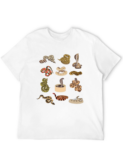 Camiseta Negra con Diseño de Serpientes Adorables