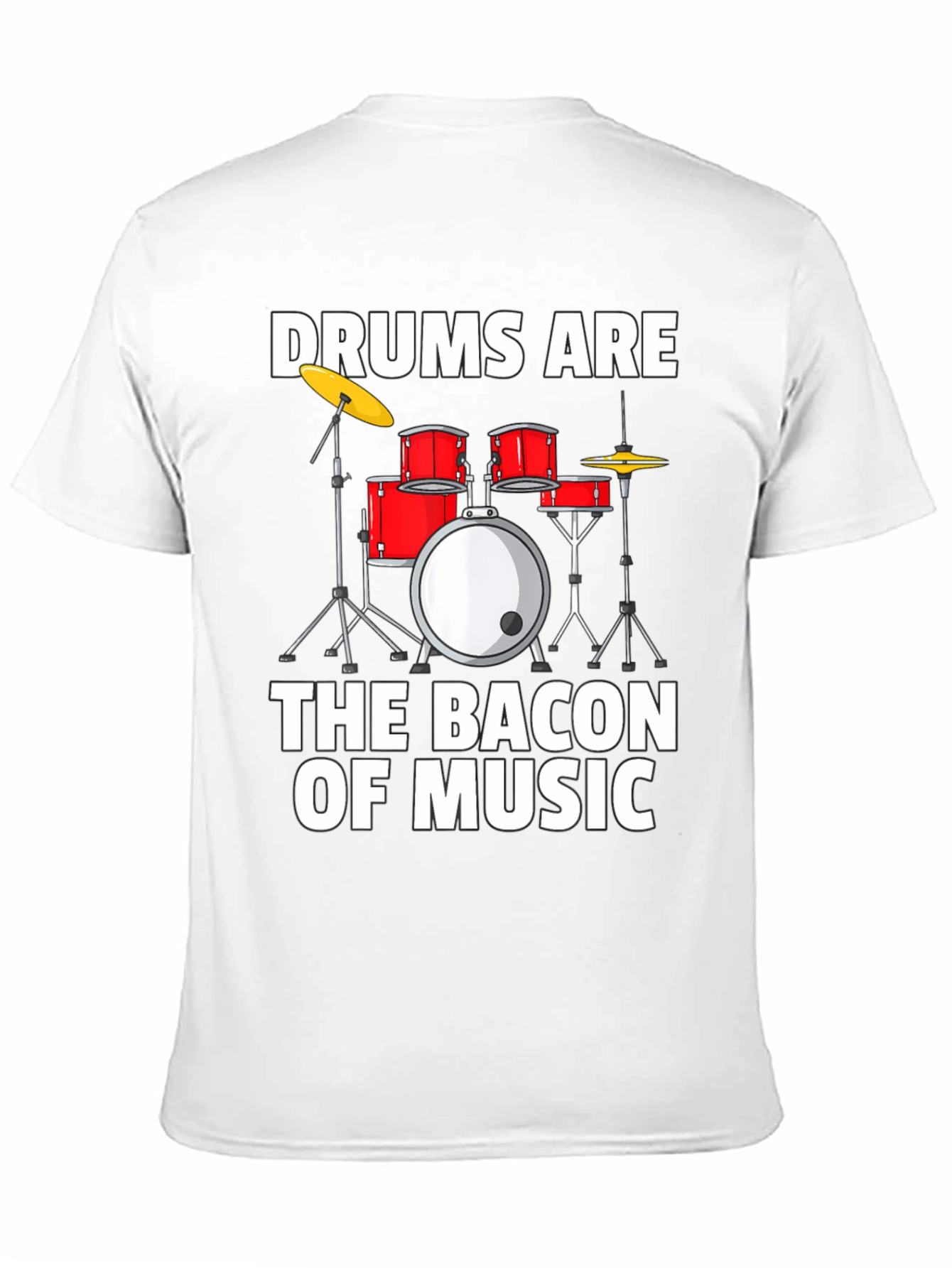 Camiseta Negra Drums Are The Bacon Of Music