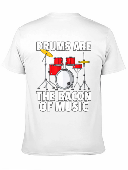 Camiseta Negra Drums Are The Bacon Of Music
