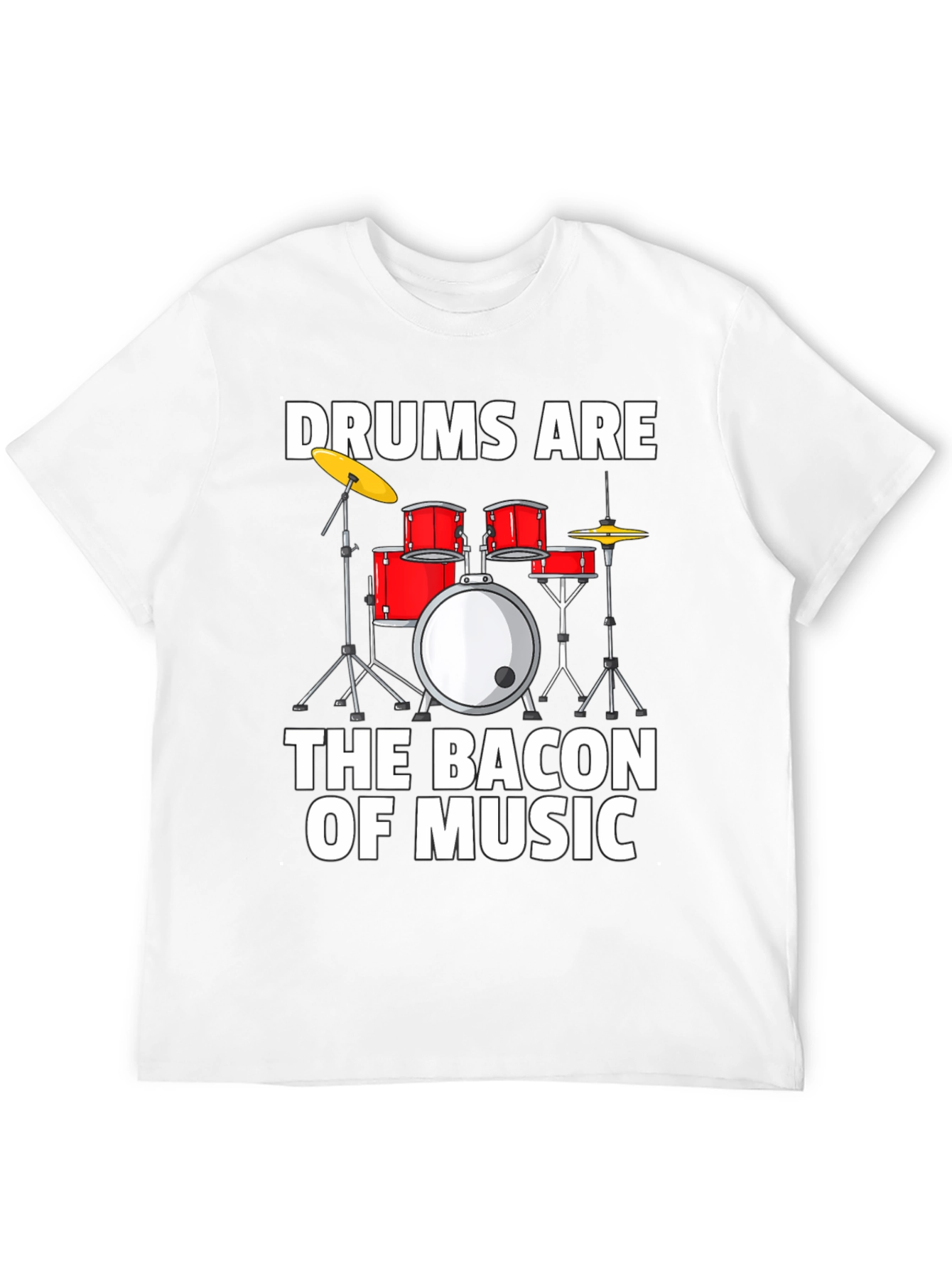Camiseta Negra Drums Are The Bacon Of Music