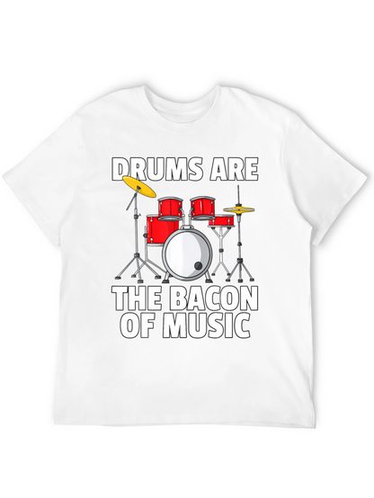 Camiseta Negra Drums Are The Bacon Of Music
