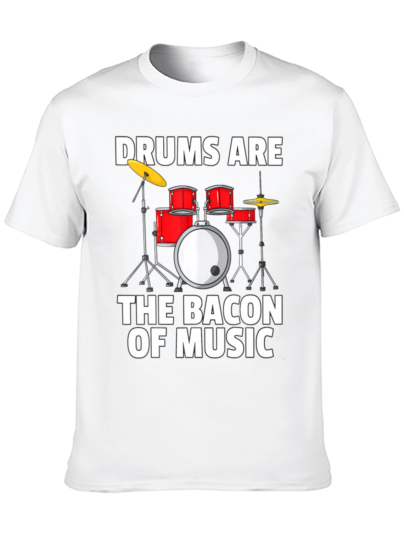 Camiseta Negra Drums Are The Bacon Of Music