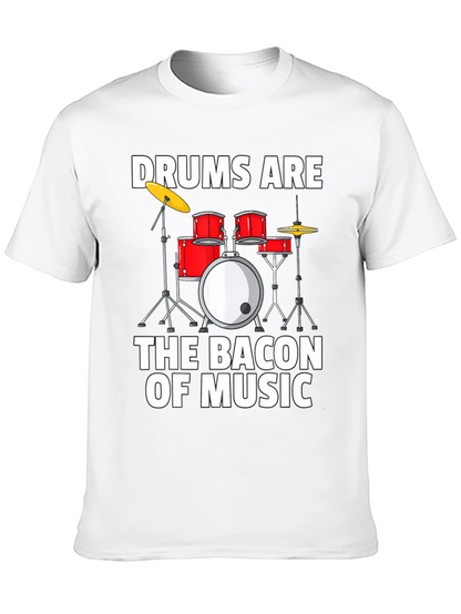 Camiseta Negra Drums Are The Bacon Of Music