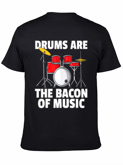 Camiseta Negra Drums Are The Bacon Of Music