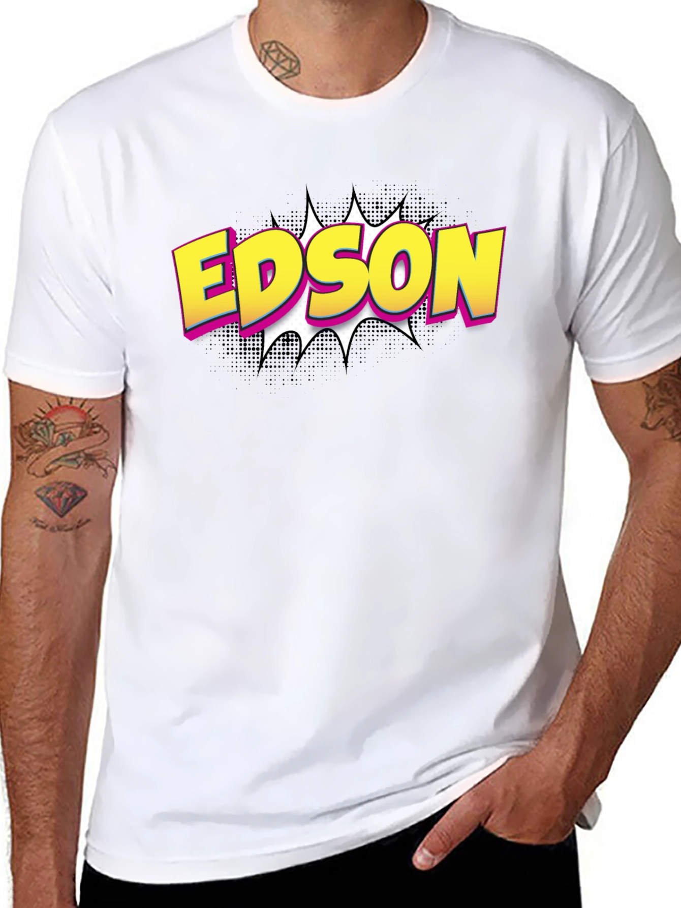 Camiseta Negra Edson Estilo Cómic