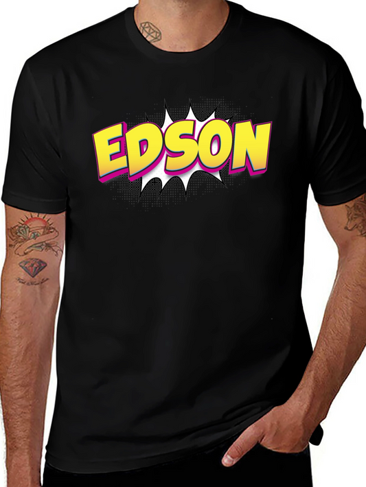 Camiseta Negra Edson Estilo Cómic