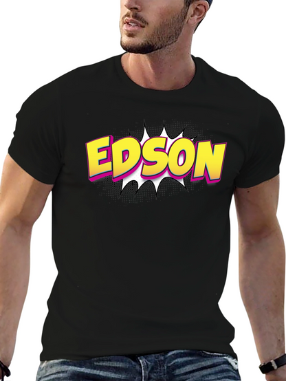 Camiseta Negra Edson Estilo Cómic