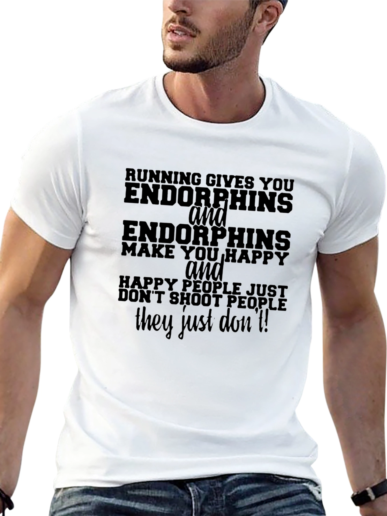Camiseta Negra Running Endorphins Funny