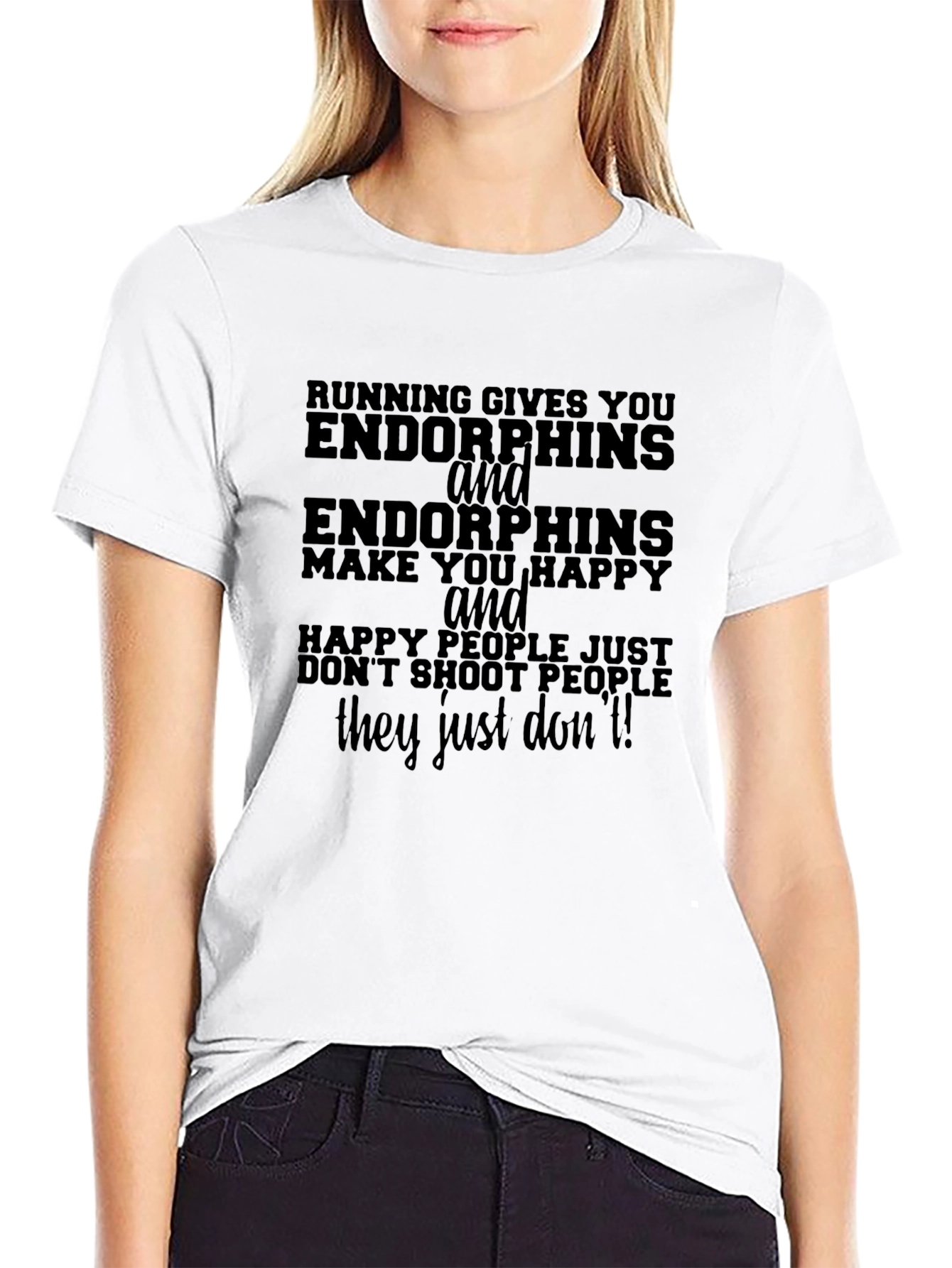 Camiseta Negra Running Endorphins Funny