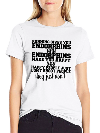 Camiseta Negra Running Endorphins Funny