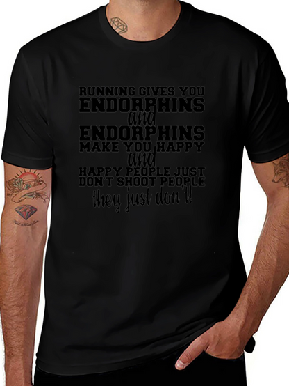 Camiseta Negra Running Endorphins Funny