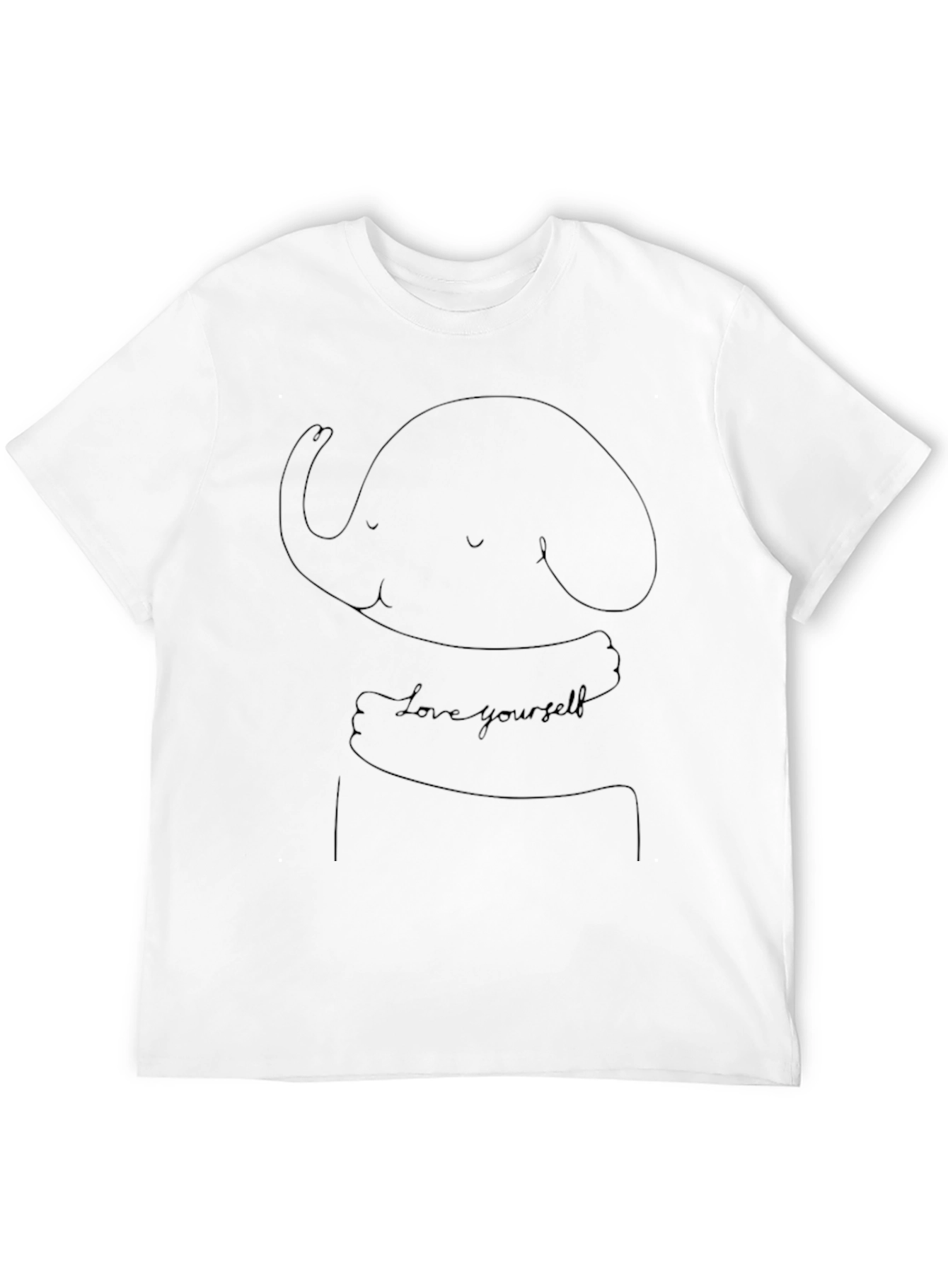 Camiseta Negra Unisex - Diseño Elefante Abrazándose