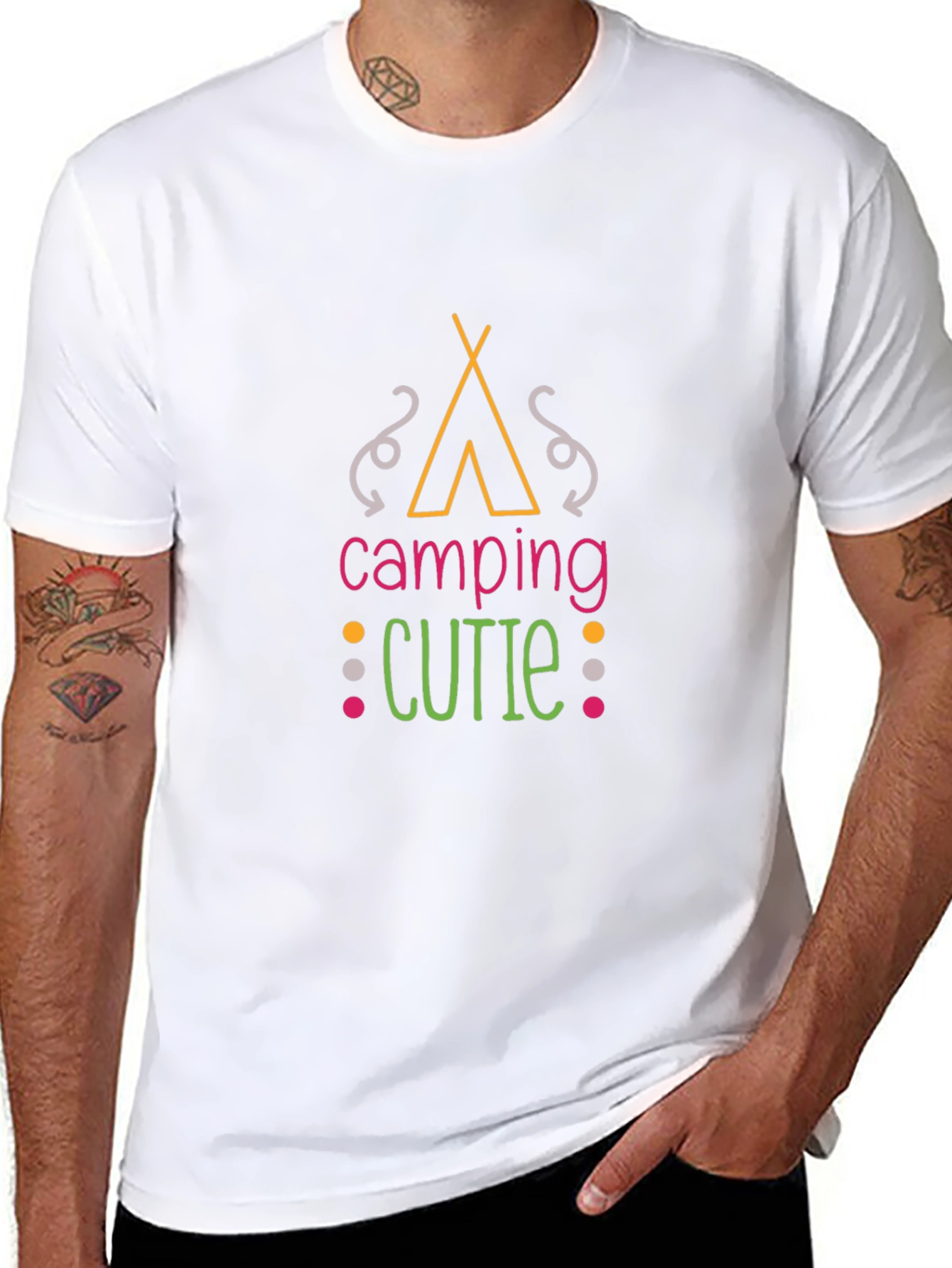 Camiseta Negra Camping Cutie Unisex