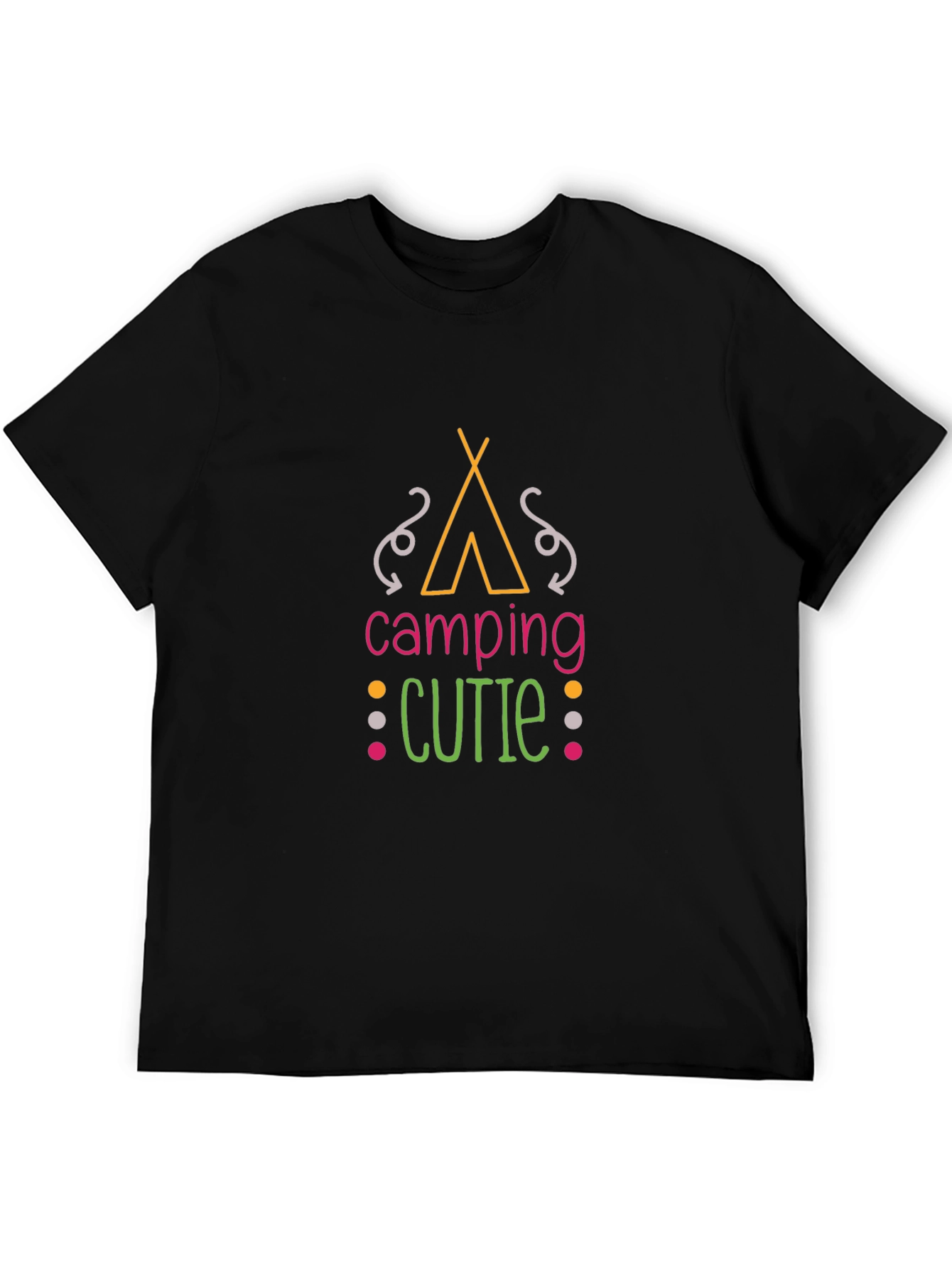 Camiseta Negra Camping Cutie Unisex