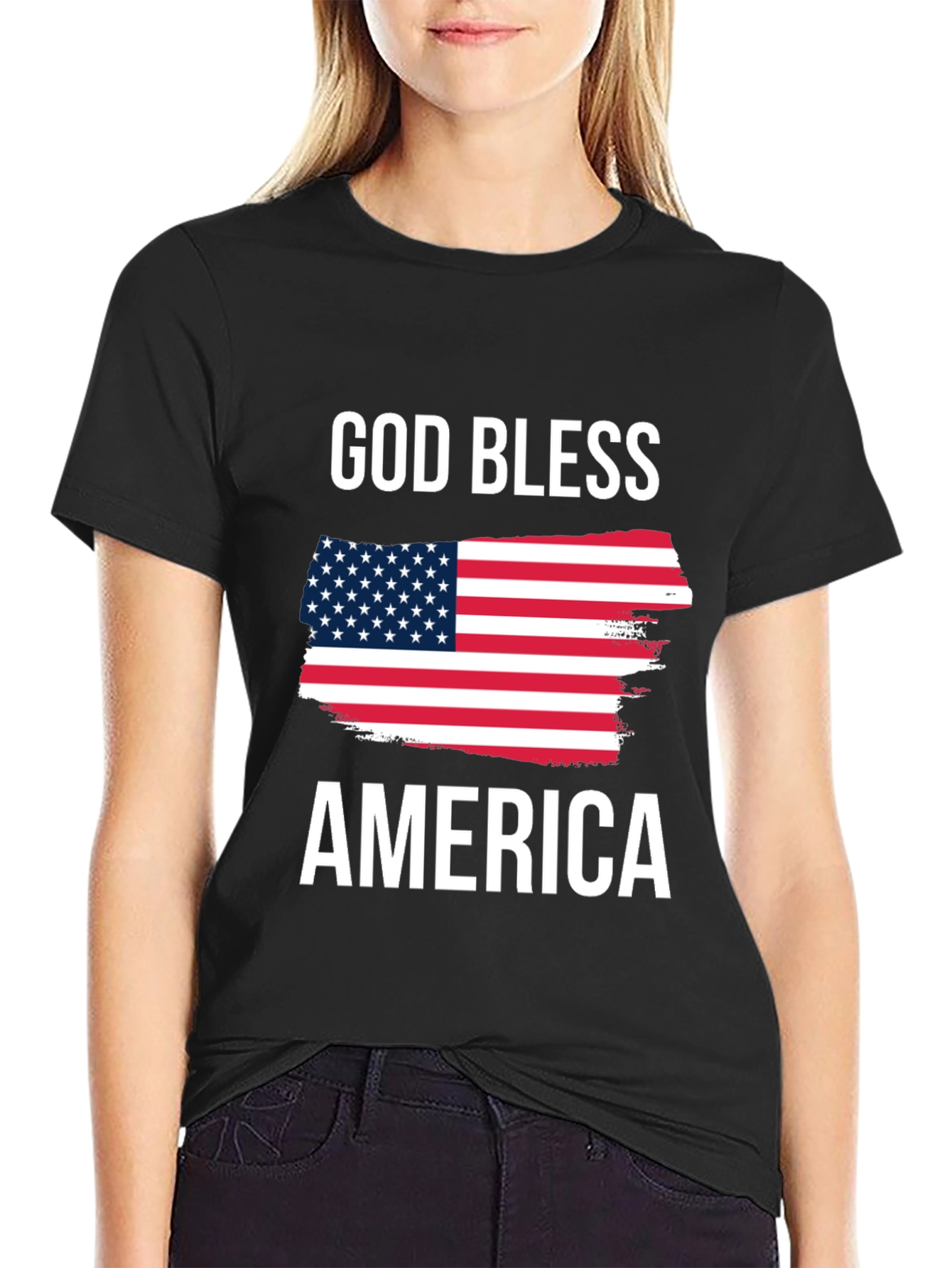 Camiseta Negra: Dios Bendiga América