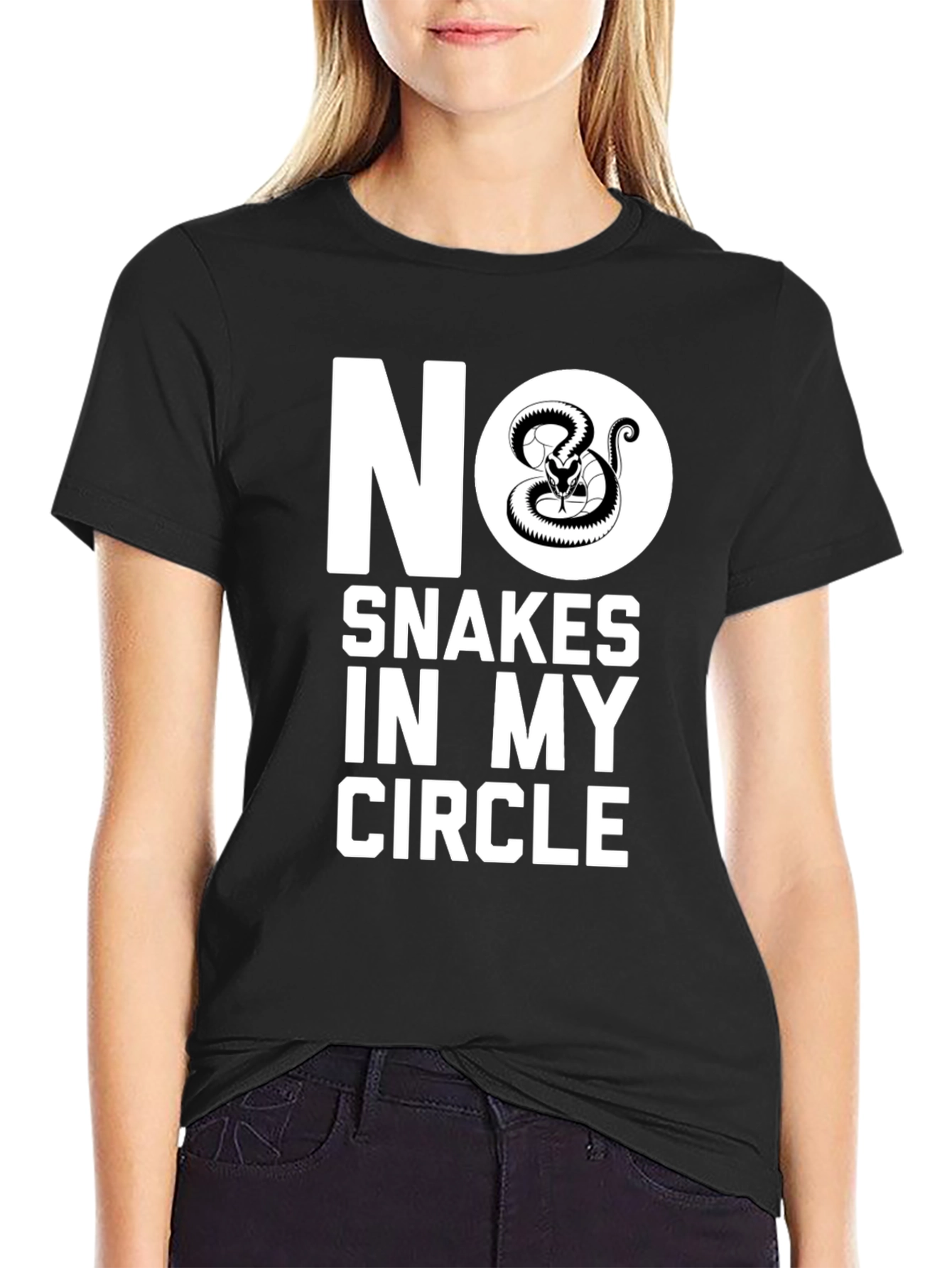 Camiseta Negra No Serpientes en Mi Círculo