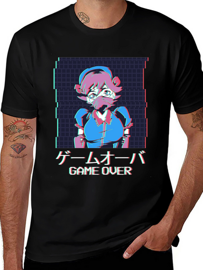 Camiseta Anime Game Over Hombre