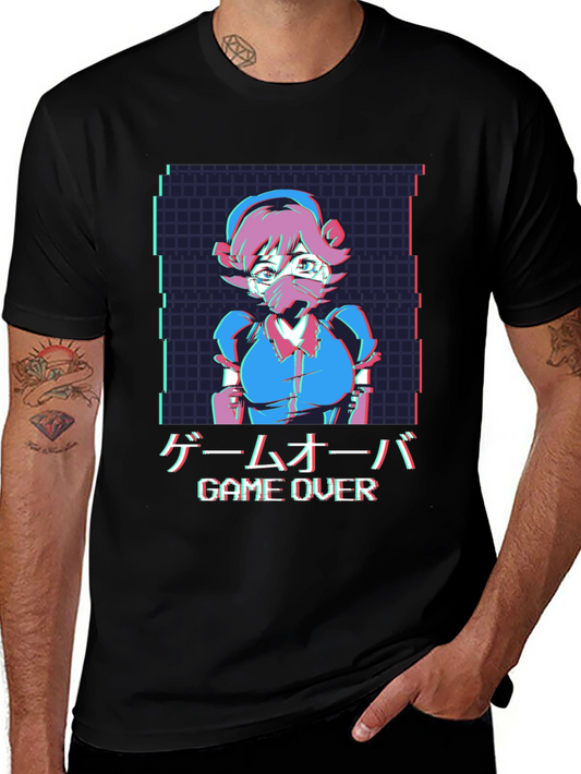 Camiseta Anime Game Over Hombre