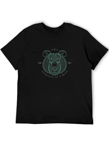 Camiseta Negra con Diseño de Oso Fuerza de Oso