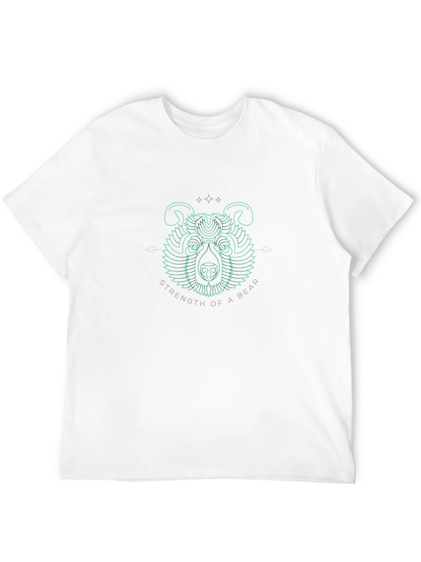 Camiseta Negra con Diseño de Oso Fuerza de Oso