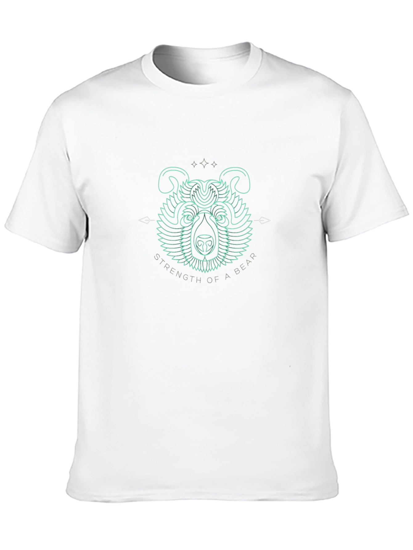 Camiseta Negra con Diseño de Oso Fuerza de Oso