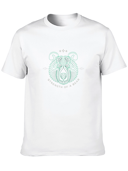 Camiseta Negra con Diseño de Oso Fuerza de Oso