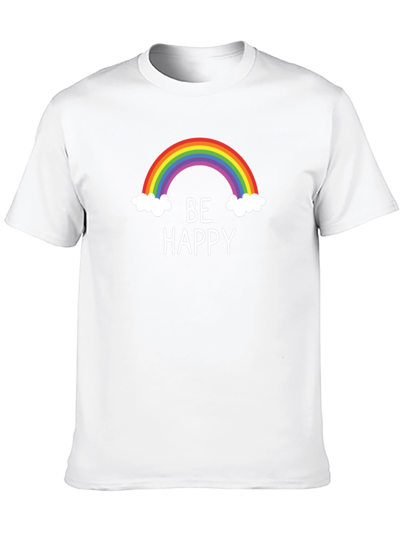 Camiseta Negra Be Happy Arcoíris