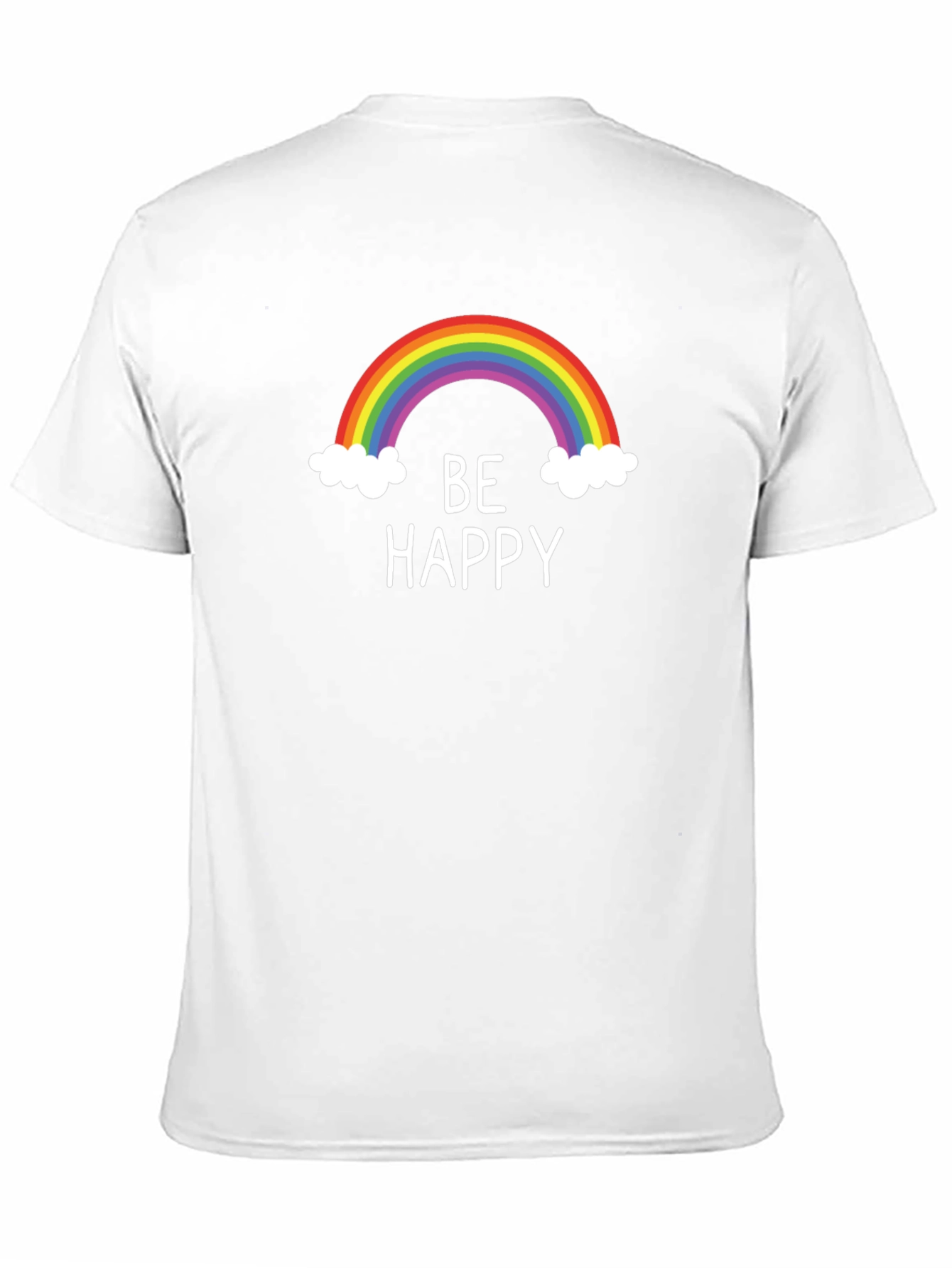Camiseta Negra Be Happy Arcoíris