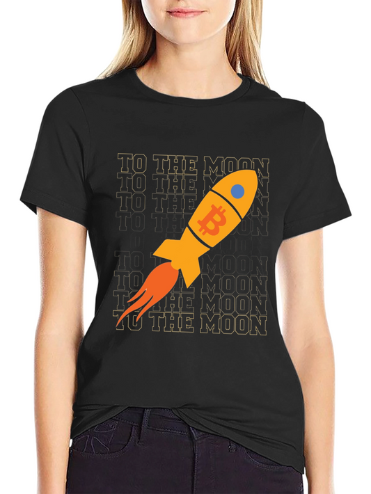 Camiseta Bitcoin Cohete a la Luna - Diseño Exclusivo