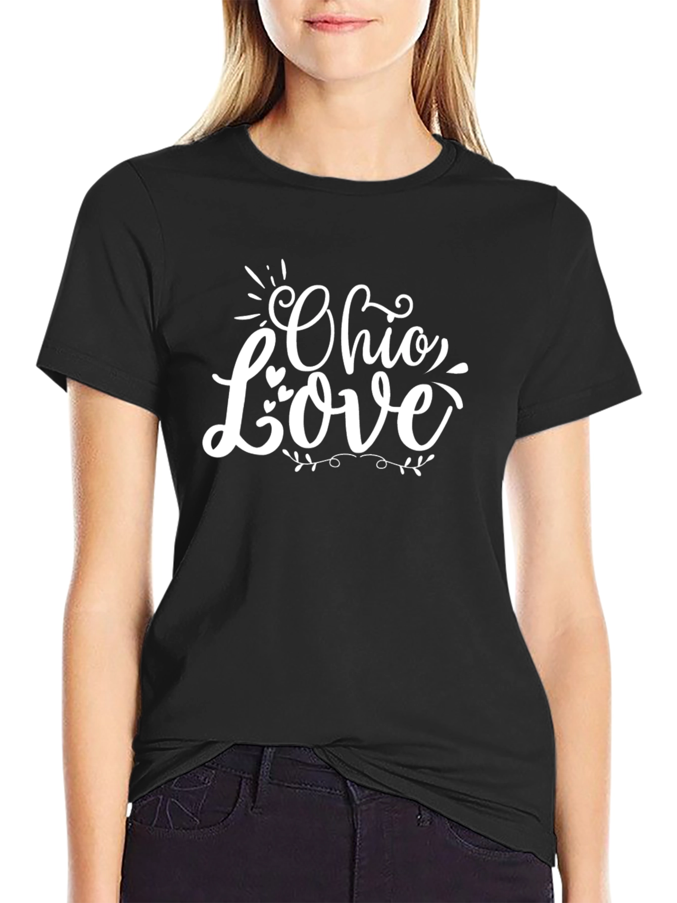 Camiseta Negra Ohio Love para Fanáticos