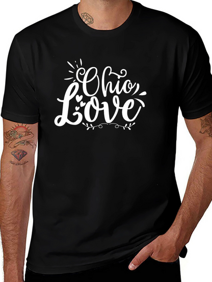 Camiseta Negra Ohio Love para Fanáticos