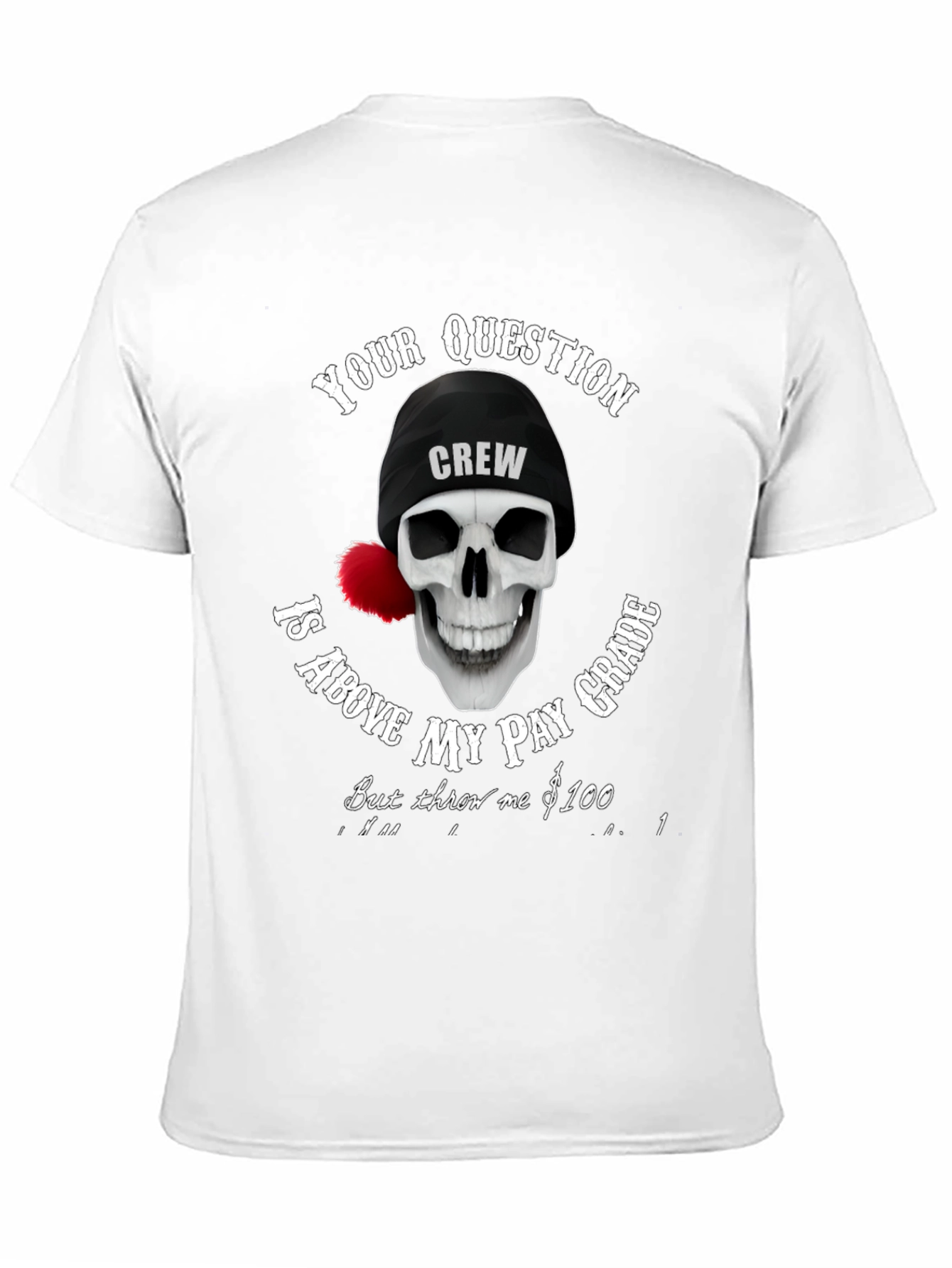 Camiseta Negra con Diseño de Calavera Crew