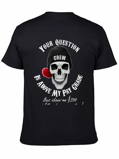 Camiseta Negra con Diseño de Calavera Crew