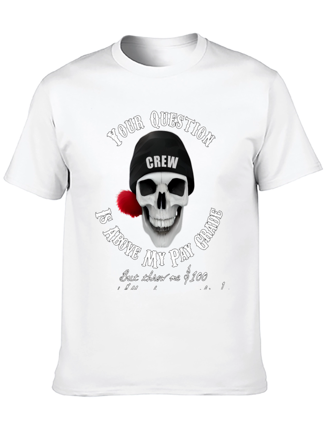 Camiseta Negra con Diseño de Calavera Crew