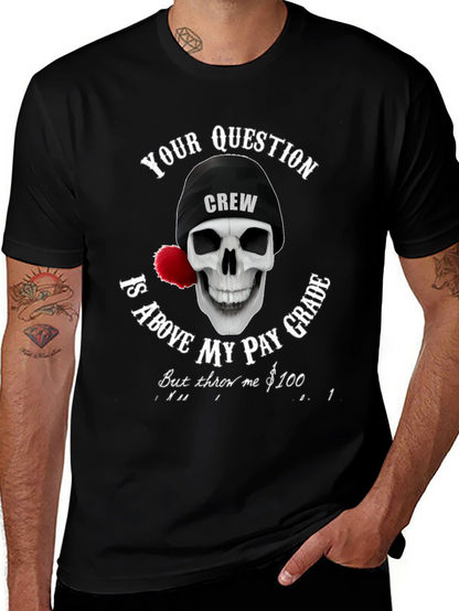 Camiseta Negra con Diseño de Calavera Crew