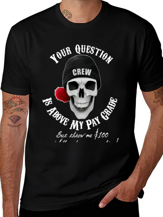 Camiseta Negra con Diseño de Calavera Crew