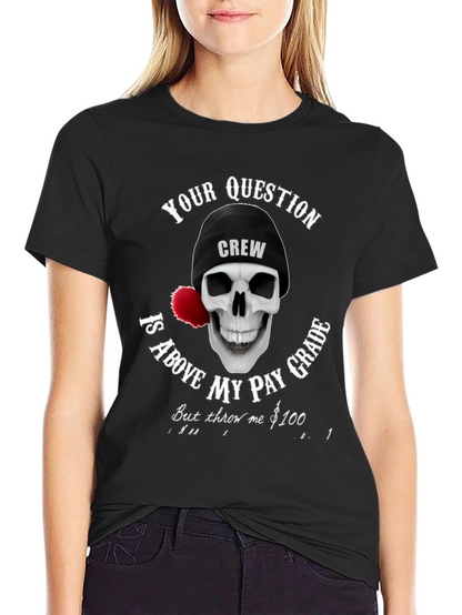 Camiseta Negra con Diseño de Calavera Crew