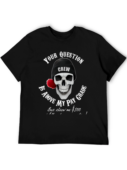 Camiseta Negra con Diseño de Calavera Crew