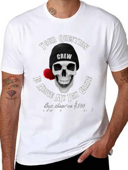 Camiseta Negra con Diseño de Calavera Crew
