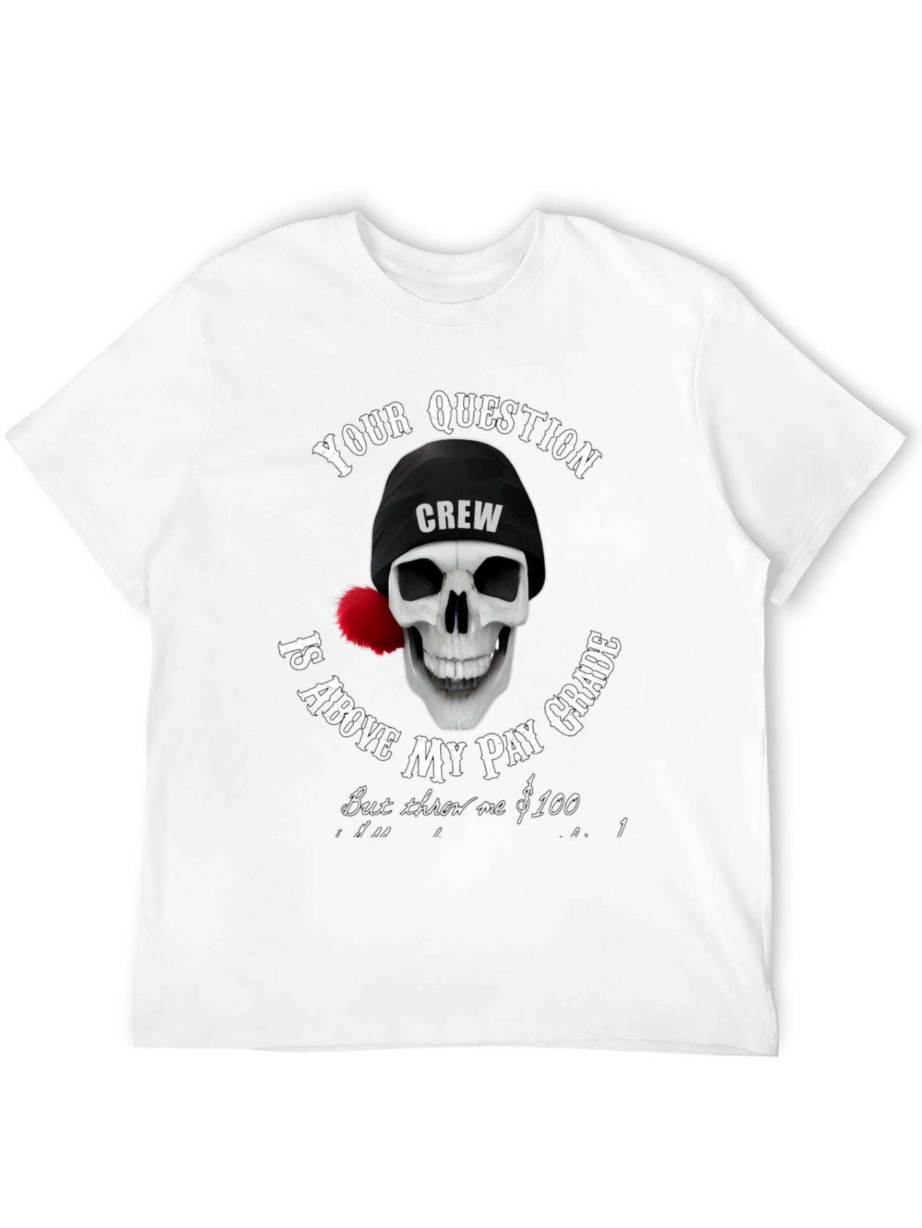 Camiseta Negra con Diseño de Calavera Crew